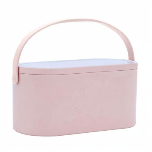 Glow On-The-Go: Stylish Travel Makeup Case with LED Light & Mirror