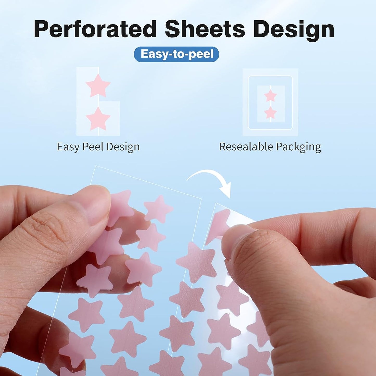 Cute Star Pimple Patches – Colorful Hydrocolloid Acne Stickers with Tea Tree & Cica