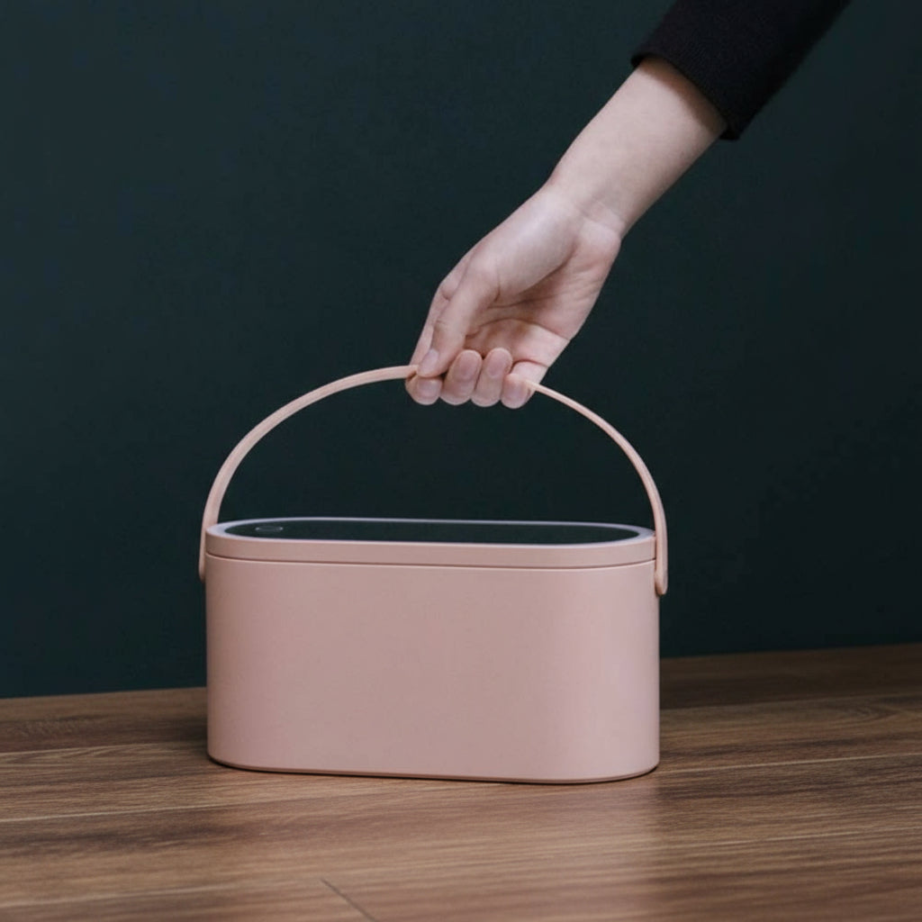 Glow On-The-Go: Stylish Travel Makeup Case with LED Light & Mirror