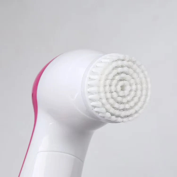 5-in-1 Electric Facial Cleansing Brush – Deep Cleaning & Gentle Skin Massage ✨ Purify, smooth, and glow
