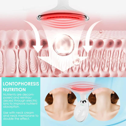 Facial Massager Red Light Beauty Device for Face and Neck Face Sculpting Wand with 7 Color LED