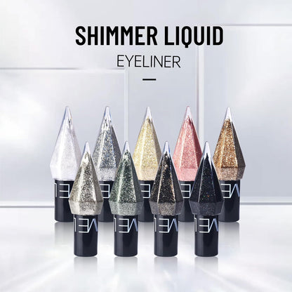 Glitter Eyeliner Set, 5 Colors Metallic Shimmer White Silver Brown Diamond Shine Eye Liner, Waterproof Long Lasting Glow Sparkle Eye Glitter Makeup