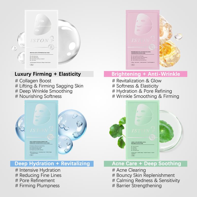 ISTON Deep Moisturizing Collagen Mask, Moisturizing Night Cream for All Skin Types - Improves Dullness, Anti-Aging, Soothes and Repairs Skinoothes