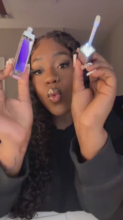 Viral Strawberry Lip Gloss with Light & Mirror – High-shine, sweet scent, and a built-in mirror with LED . Your lips, but glossier.