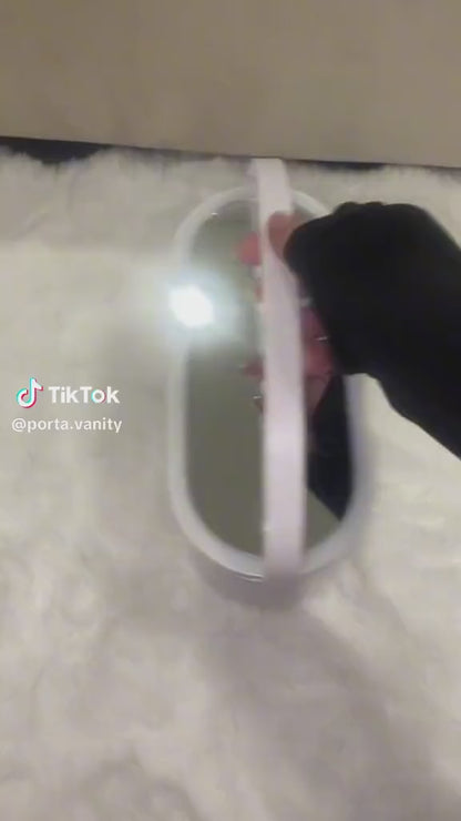 Glow On-The-Go: Stylish Travel Makeup Case with LED Light & Mirror